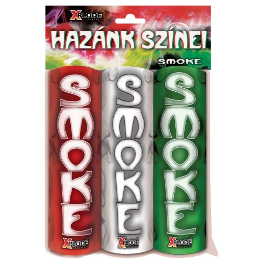 Hazánk színei-piros-fehér-zöld füst csomag 90 sec